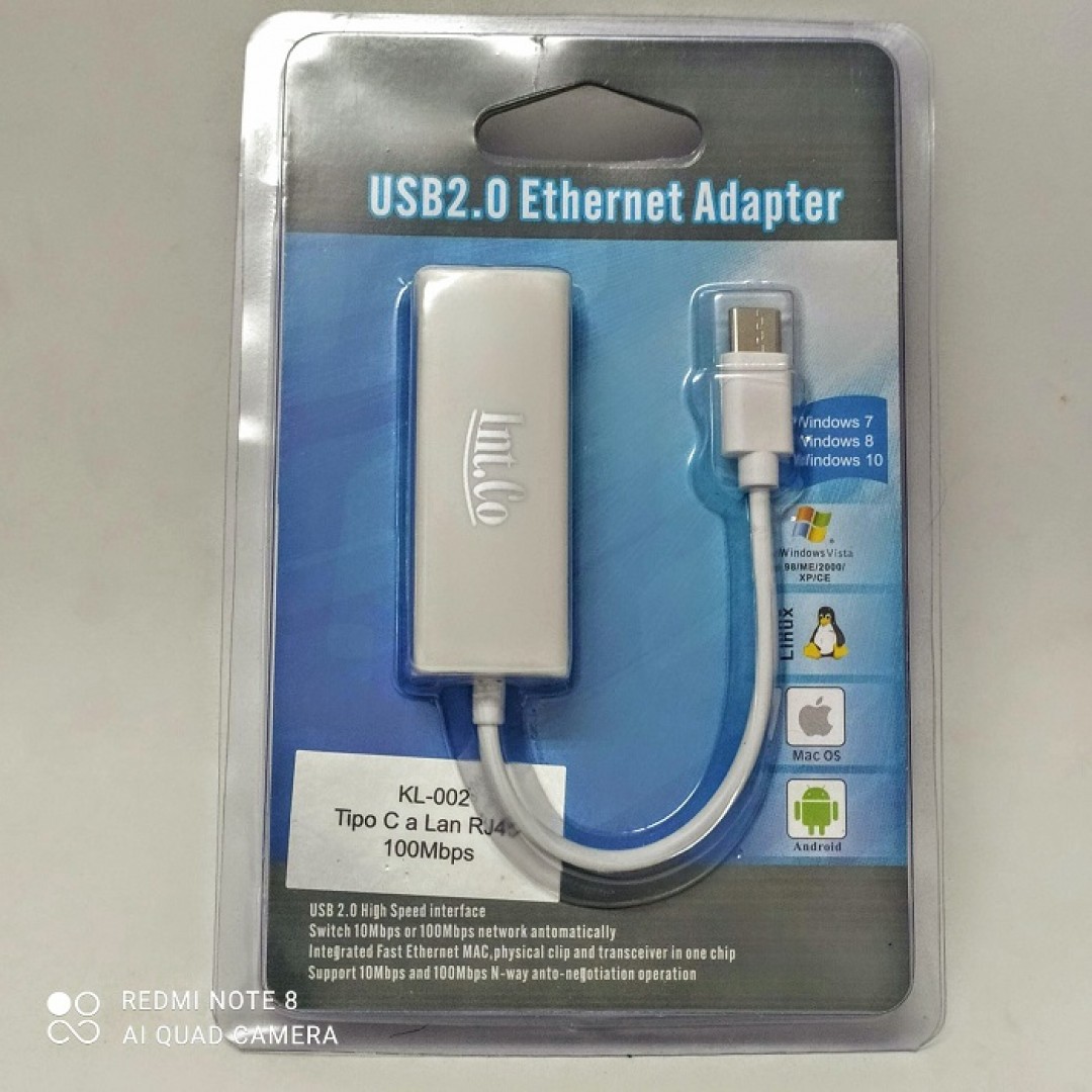 adaptipo-c-a-ethernet-red-100mbps-kl002